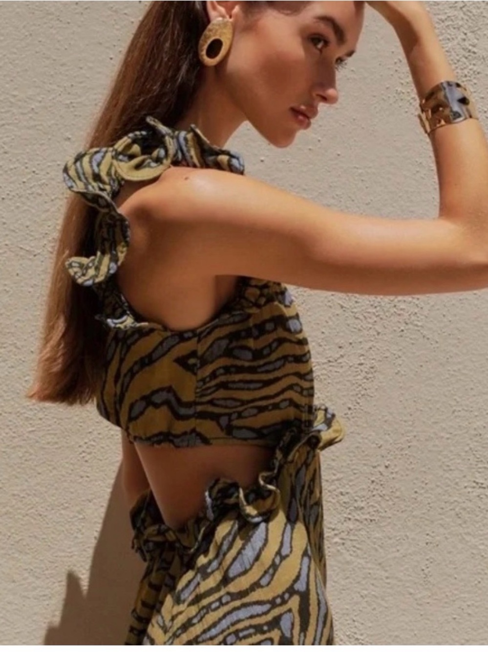 Anthropologie Tiger-Stripe Cutout Dress - Picture 3 of 7